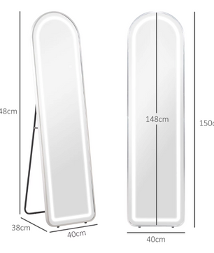 Full Body Spiegel met LED Verlichting – 150x40 cm