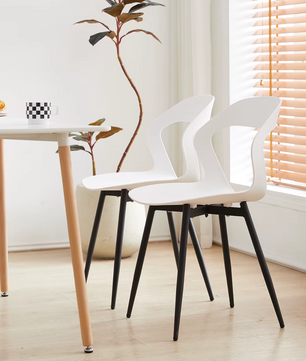 Set van 6 Scandinavische Eetkamerstoelen – Stijlvolle en Comfortabele Stoelen met Metalen Poten (Zwart/Grijs/Wit)