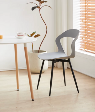 Set van 6 Scandinavische Eetkamerstoelen – Stijlvolle en Comfortabele Stoelen met Metalen Poten (Zwart/Grijs/Wit)