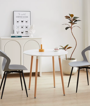 Set van 6 Scandinavische Eetkamerstoelen – Stijlvolle en Comfortabele Stoelen met Metalen Poten (Zwart/Grijs/Wit)