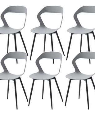 Set van 6 Scandinavische Eetkamerstoelen – Stijlvolle en Comfortabele Stoelen met Metalen Poten (Zwart/Grijs/Wit)