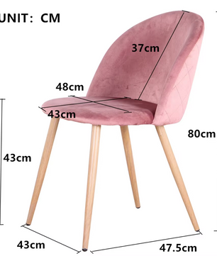 Set van 2/4/6 Fluwelen Eetkamerstoelen Roze – Zachte Zitting en Houten Poten