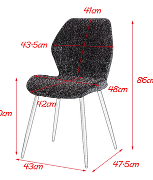 Set van 4 Moderne Eetkamerstoelen – Gevoerde Zitting & IJzeren Poten