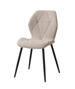 Set van 4 Moderne Eetkamerstoelen – Gevoerde Zitting & IJzeren Poten