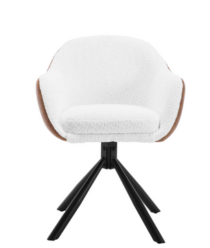 Set van 2 Ergonomische en Gestoffeerde Eetkamerstoelen