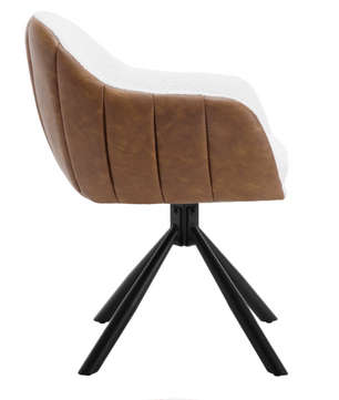 Set van 2 Ergonomische en Gestoffeerde Eetkamerstoelen
