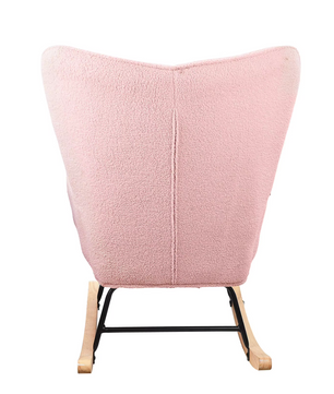 Luxe Roze Fluwelen Schommelstoel – Stijlvolle Fauteuil