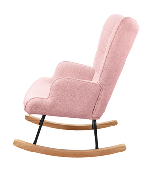 Luxe Roze Fluwelen Schommelstoel – Stijlvolle Fauteuil