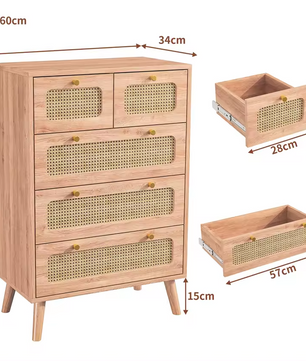 Rotan Ladekast – Stijlvolle Opbergkast met 5/6 Lades
