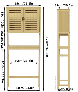 Bamboe Ombouwkast – Bergruimte Boven Toilet of Wasmachine