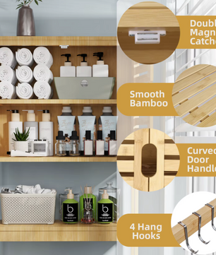 Bamboe Ombouwkast – Bergruimte Boven Toilet of Wasmachine