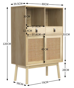 Sedia Houten Dressoir Rotan Design