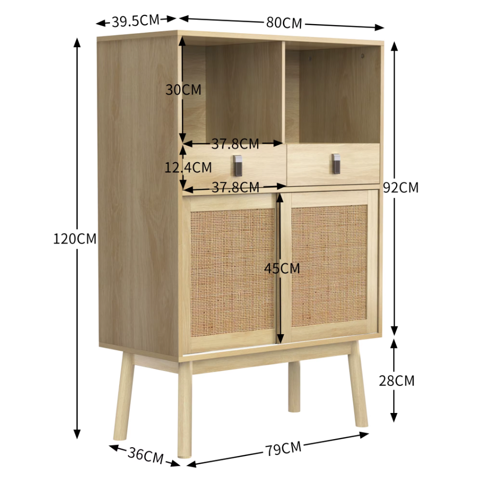 Sedia Houten Dressoir Rotan Design