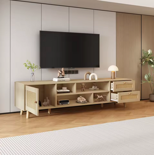 Stijlvolle 160 cm Rotan TV-Kast – Perfect voor een 70-inch Televisie