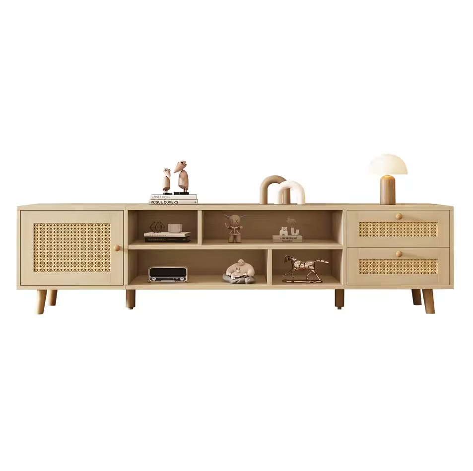Stijlvolle 160 cm Rotan TV-Kast – Perfect voor een 70-inch Televisie