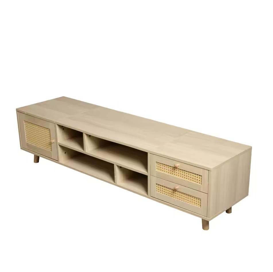 Stijlvolle 160 cm Rotan TV-Kast – Perfect voor een 70-inch Televisie