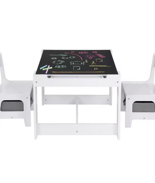 Kinderbureau met 2 Stoelen – 3-in-1 kindertafel en stoelen set