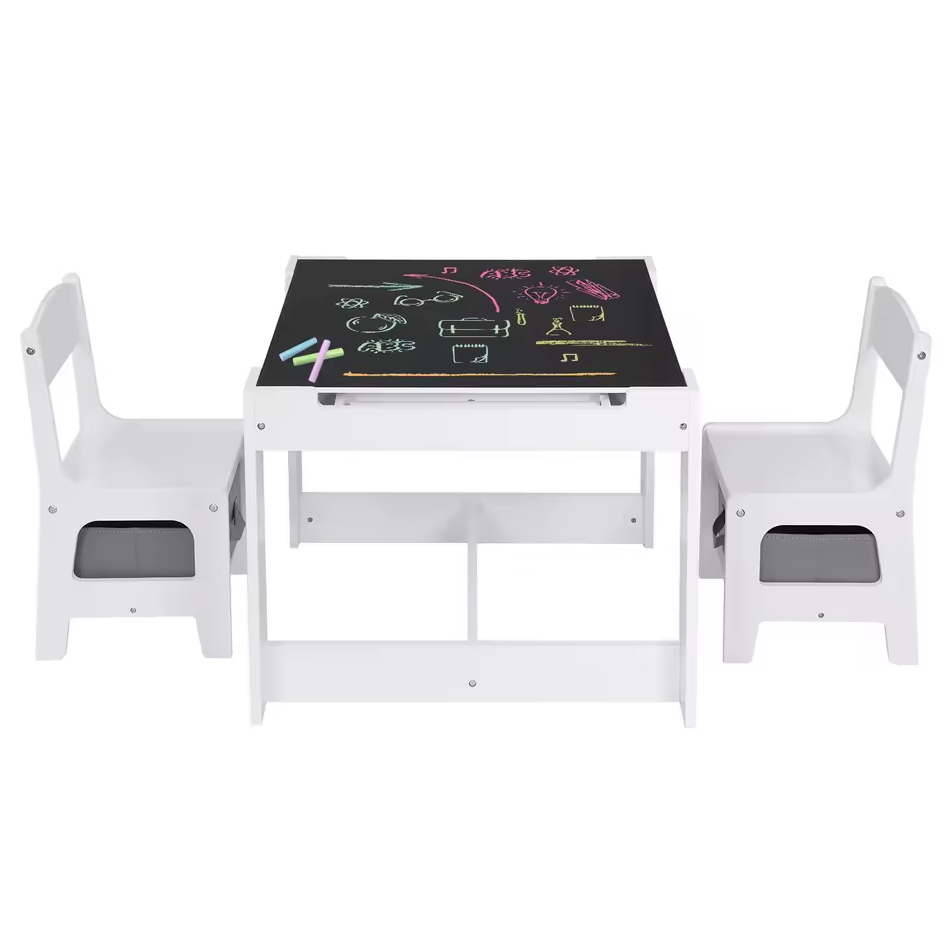 Kinderbureau met 2 Stoelen – 3-in-1 kindertafel en stoelen set