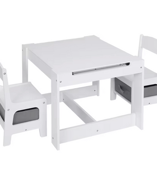 Kinderbureau met 2 Stoelen – 3-in-1 kindertafel en stoelen set