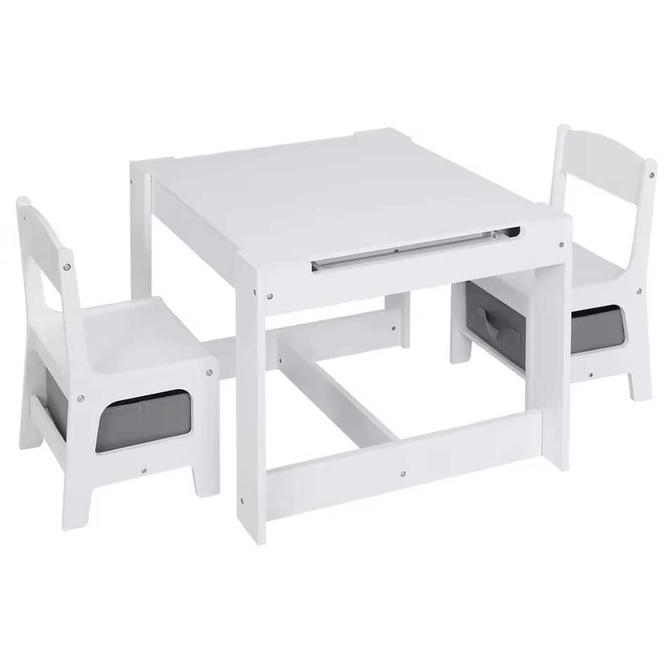 Kinderbureau met 2 Stoelen – 3-in-1 kindertafel en stoelen set