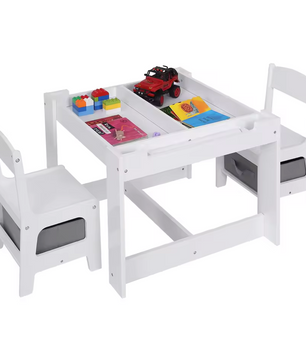 Kinderbureau met 2 Stoelen – 3-in-1 kindertafel en stoelen set