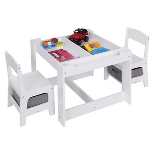 Kinderbureau met 2 Stoelen – 3-in-1 kindertafel en stoelen set
