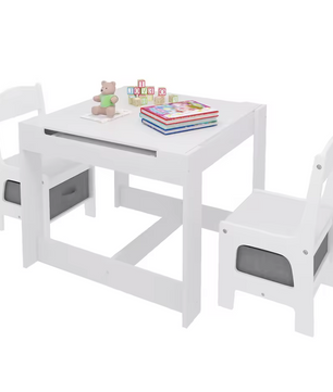 Kinderbureau met 2 Stoelen – 3-in-1 kindertafel en stoelen set