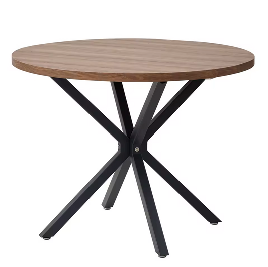 Nordic Ronde Tafel – Massief Houten Salontafel met Stalen Frame