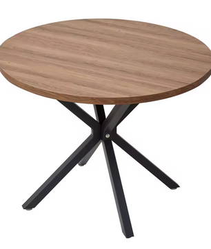 Nordic Ronde Tafel – Massief Houten Salontafel met Stalen Frame