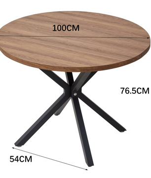 Nordic Ronde Tafel – Massief Houten Salontafel met Stalen Frame