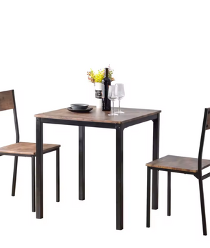Vintage Eetkamerset – Compacte Eettafel met 2 Stoelen