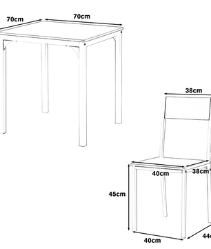 Vintage Eetkamerset – Compacte Eettafel met 2 Stoelen