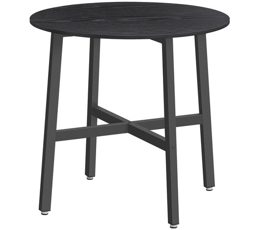 Ronde Eettafel Zwart – Industrieel Design (80x75 cm)