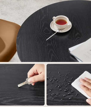 Ronde Eettafel Zwart – Industrieel Design (80x75 cm)