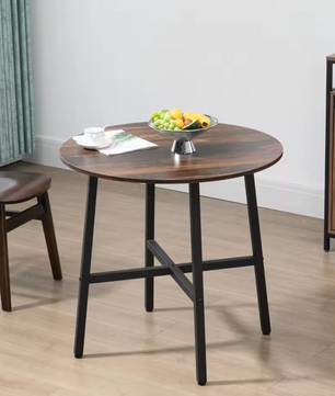 Ronde Eettafel Vintage Look – Rustiek Bruin (Ø 80x76 cm)