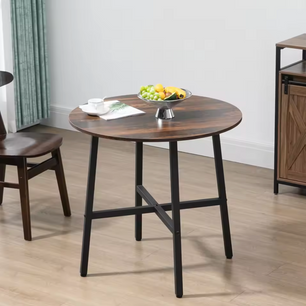 Ronde Eettafel Vintage Look – Rustiek Bruin (Ø 80x76 cm)