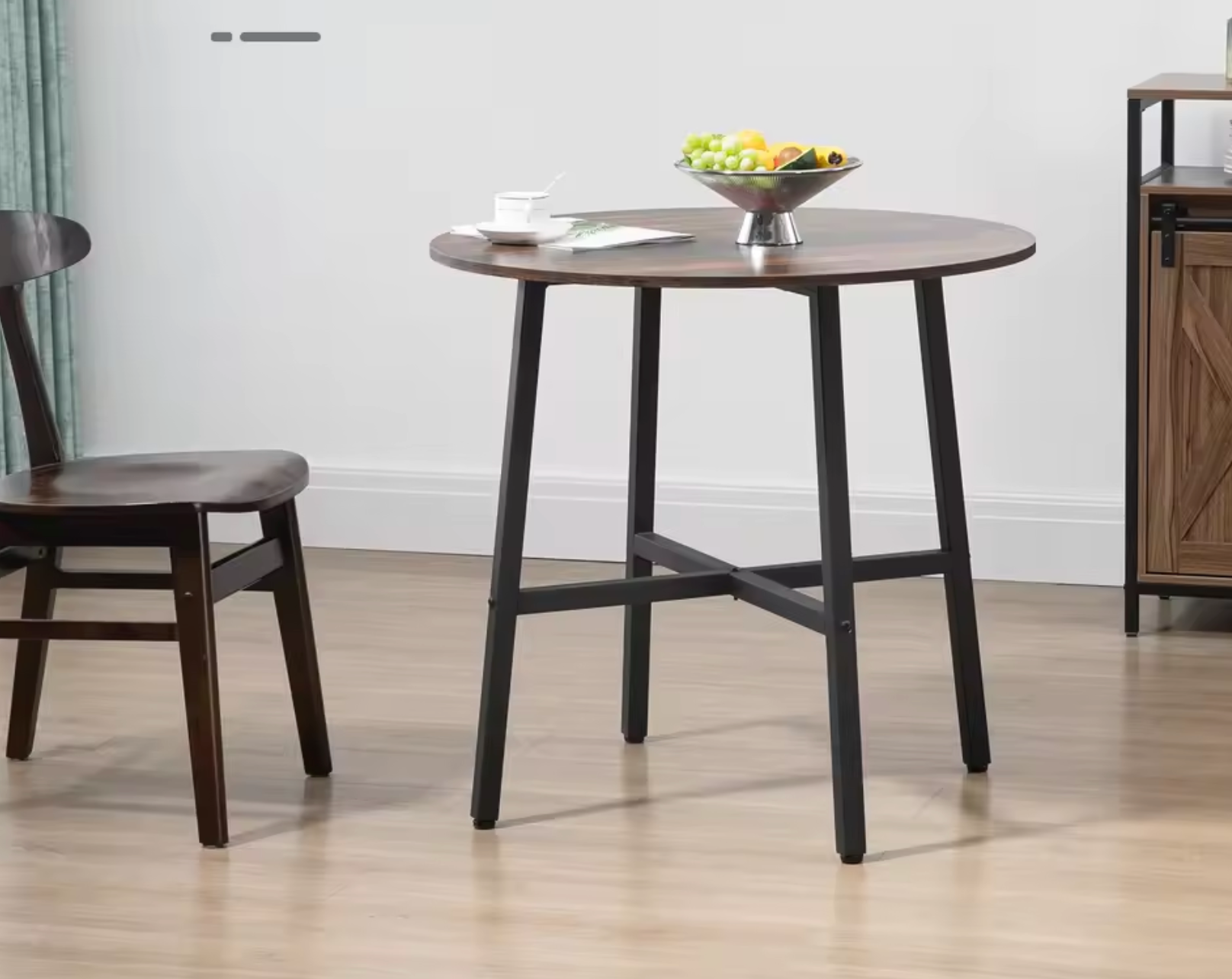 Ronde Eettafel Vintage Look – Rustiek Bruin (Ø 80x76 cm)