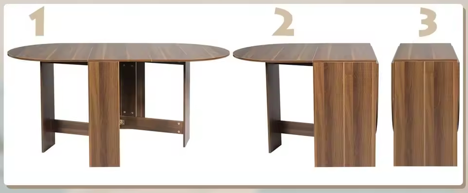 Inklapbare Houten Eettafel – Vintage Bruin
