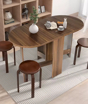 Inklapbare Houten Eettafel – Vintage Bruin