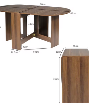 Inklapbare Houten Eettafel – Vintage Bruin