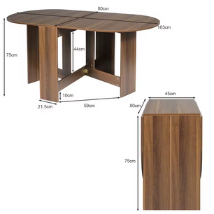 Inklapbare Houten Eettafel – Vintage Bruin