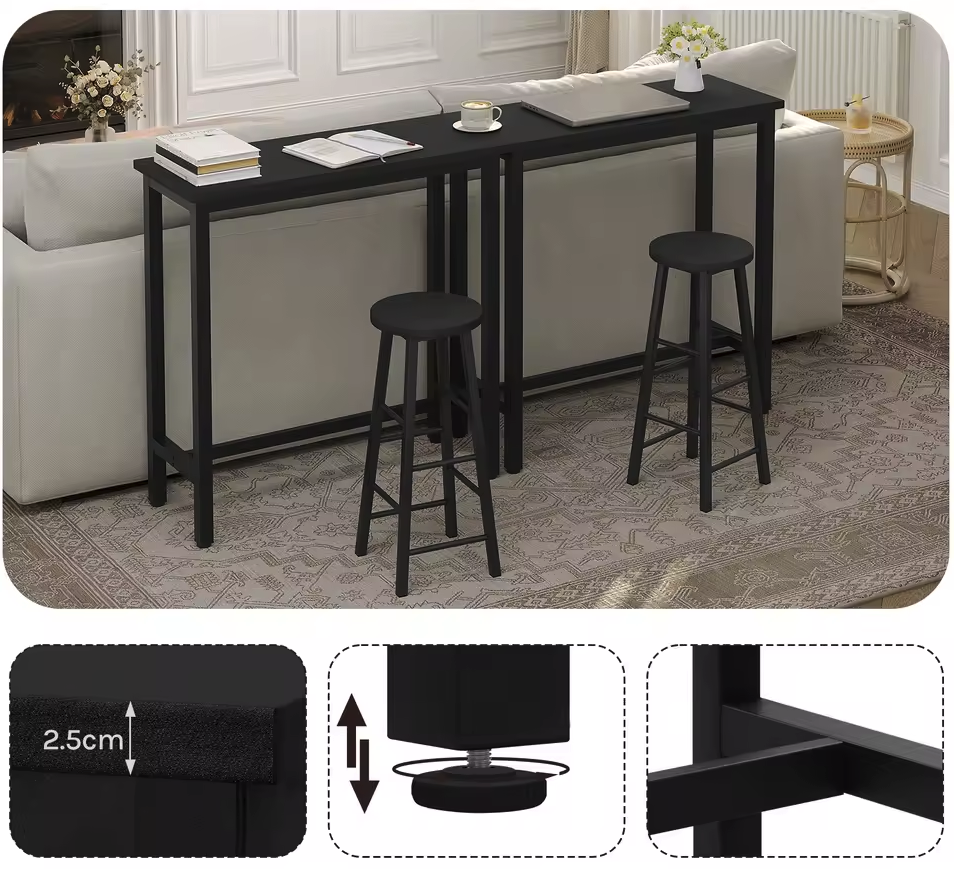 Industriële Bartafel – Zwart Design
