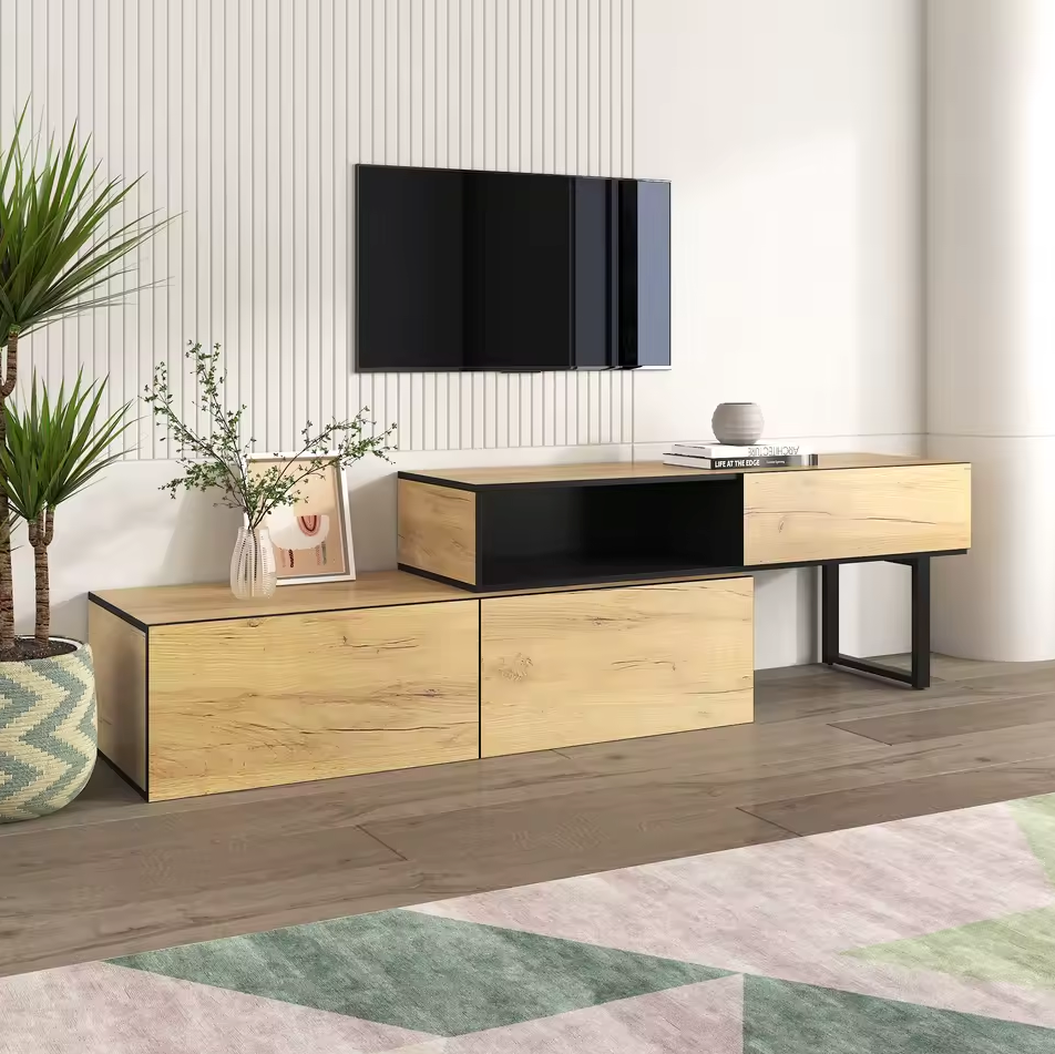 Sedia Verstelbaar TV-Meubel met 3 Laden en Groot Opbergcompartiment