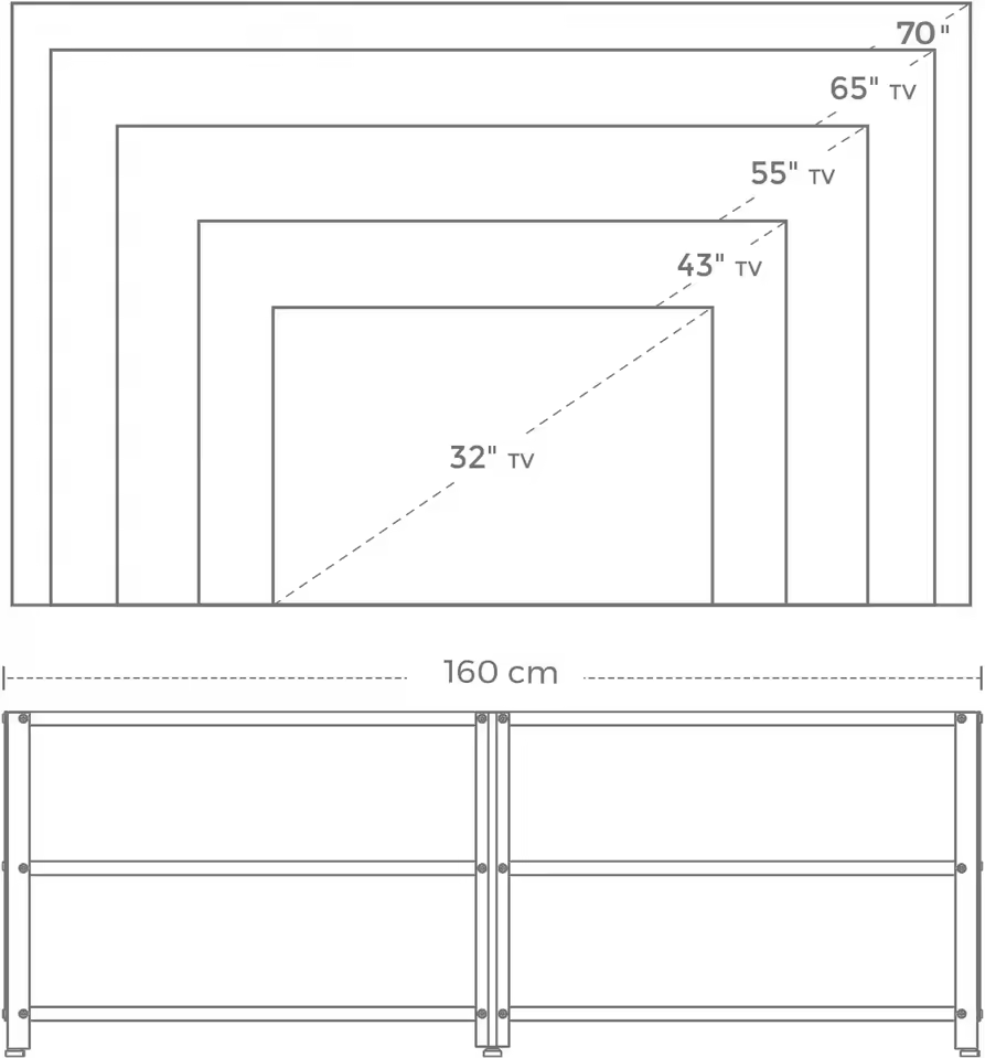 Industrieel Lowboard TV-Meubel – 160cm