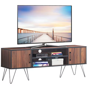 Design TV-Meubel – Retro Stijl met Open Planken en Metalen Haarspeldpoten