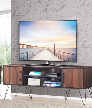 Design TV-Meubel – Retro Stijl met Open Planken en Metalen Haarspeldpoten