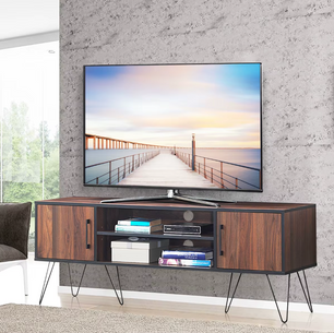 Design TV-Meubel – Retro Stijl met Open Planken en Metalen Haarspeldpoten