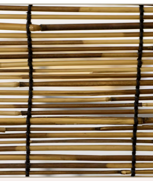Opvouwbaar Houten Kamerscherm met Rieten Panelen – 4-Delig