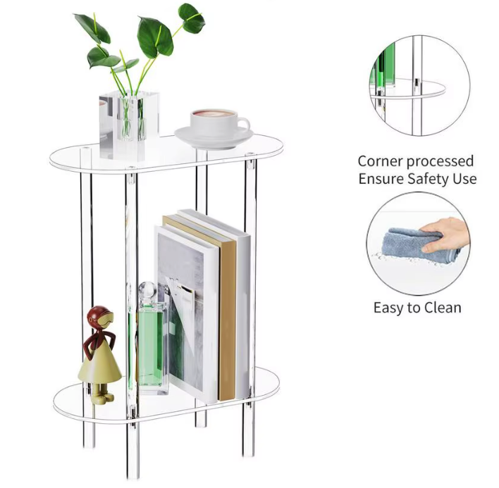 Transparante Acryl Bijzettafel