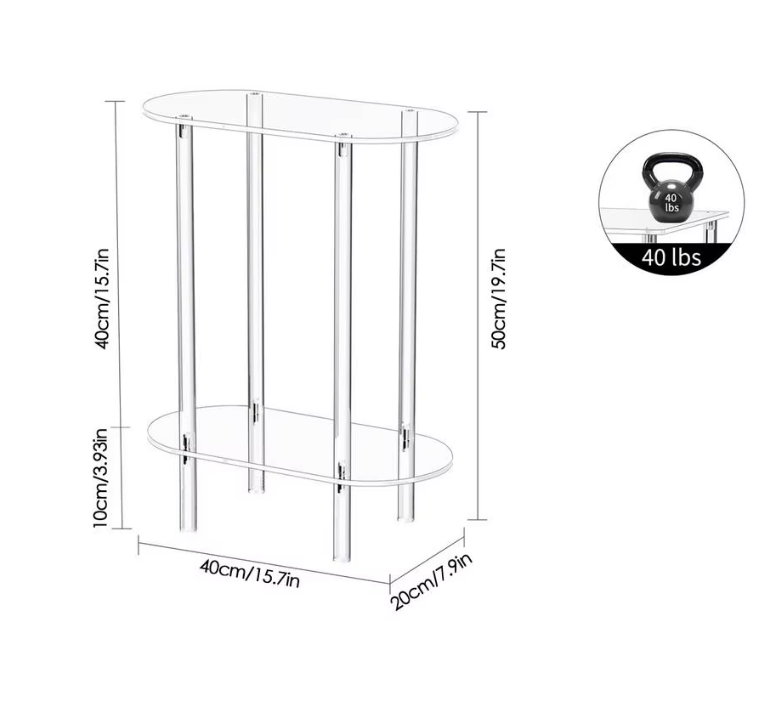 Transparante Acryl Bijzettafel